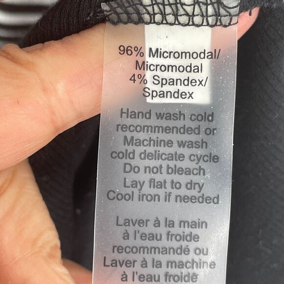 ATM Anthony Thomas Melillo Long-Sleeve Engineered Black White Stripe Rib Dress M - Picture 8 of 8